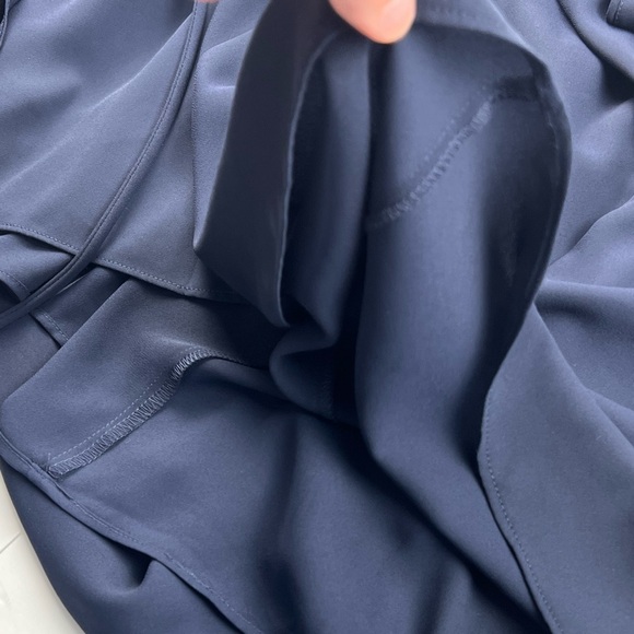 Aritzia Babaton Wallace Wrap Dress size L Navy Silky Elegant Quiet Luxury Party - Picture 5 of 11